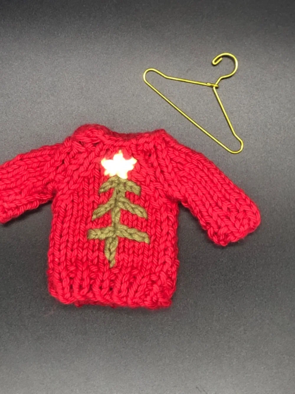 Christmas Holiday Crochet Mini Chunky Sweater Ornament, Tiny Gift Tag